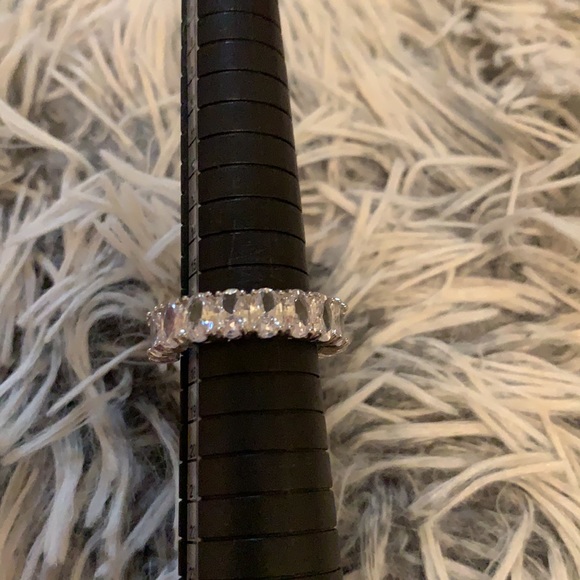 Men’s Zircon Bling Silver cuff ring - Picture 10 of 11